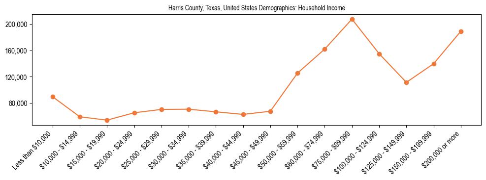 Harris County, Teaxs, United States Demographics: Household Income